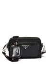 Prada Black Re-nylon And Leather Crossbody Bag