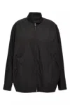 Prada Black Re-nylon Anorak In Black