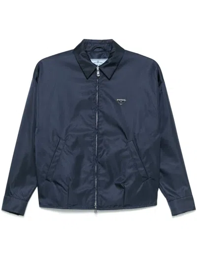 Prada Women Re-nylon Blouson Jacket In Blue