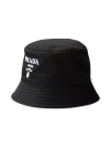 Prada Womens Black Re-nylon Recycled-polyamide Bucket Hat