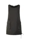 Prada Nylon Mini Dress In Black