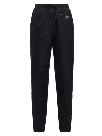 Prada Women's Re-nylon Gabardine Pants In Black