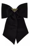 Prada Womens Black Re-nylon Brand-plaque Recycled-nylon Hair Clip In Black