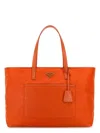 Prada Women Orange Re-nylon Large Re-edition 1978 Shopping Bag In Orange