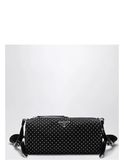 PRADA WOMEN'S RE-NYLON SHOULDER BAG WITH STUDS