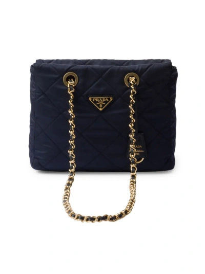 Prada Women's Re-nylon Tote Bag In Blue