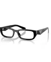 Prada 54mm Rectangle Optical Glasses In Black