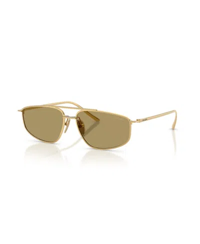 Prada Women's Rectangle Sunglasses, Pr C51s In Gold