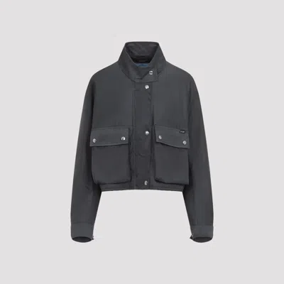 Prada Women's Recycled Polyamide Bomber Jacket (fall/winter 2026) In Gray
