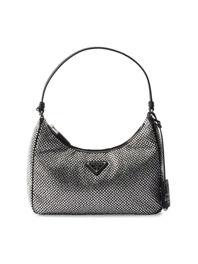 Prada Women's Re-edition 2005 Crystal-studded Satin Mini-bag In Multi