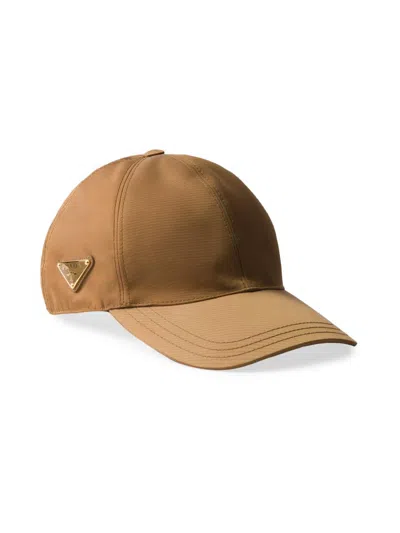 Prada Women's Re-nylon Baseball Cap In Brown