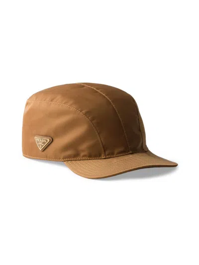 Prada Women's Re-nylon Baseball Cap In Brown