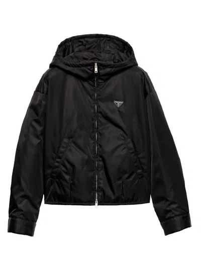 Prada Women's Re-nylon Blouson Jacket In Black
