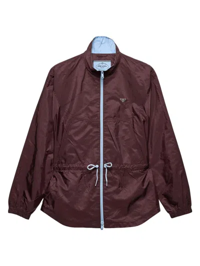 Prada Blouson Re-nylon In Burgundy