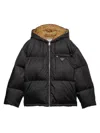 Prada Re-nylon Logo Down Jacket In Metallic