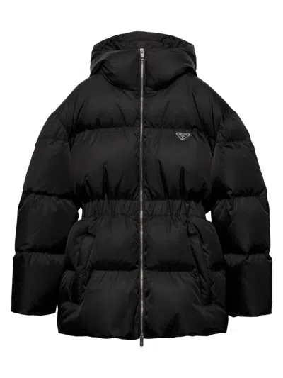 Prada Women's Re-nylon Down Jacket In Black