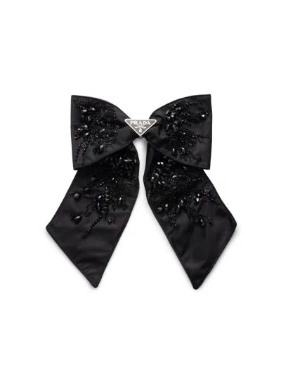 Prada Women's Re-nylon Hair Clip In Black
