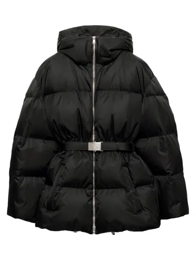 Prada Women's Re-nylon Hooded Down Jacket In Black