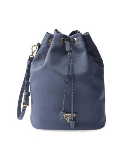 Prada Women's Re-nylon Pouch In Blue