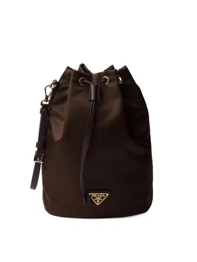 Prada Women's Re-nylon Pouch In Brown