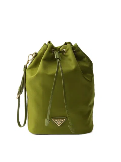 Prada Women's Re-nylon Pouch In Green
