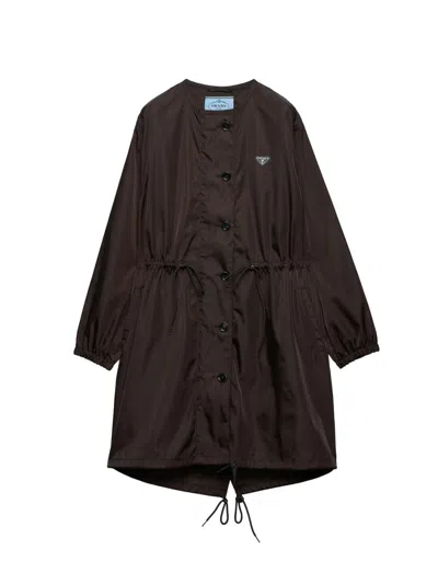 Prada Women's Re-nylon Raincoat In Brown
