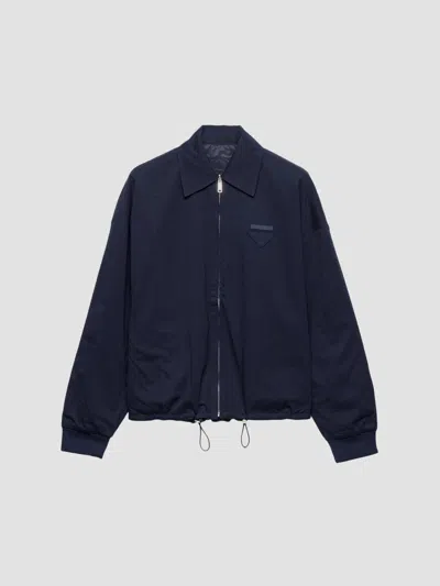 Prada Reversible Jersey Blouson Jacket In Blue