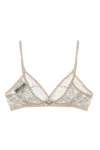Prada Women Rhinestone Mesh Bra In Cream