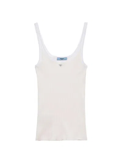 PRADA WOMEN'S RIBBED COTTON TOP