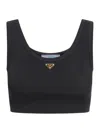 Prada Woman Black Tops In Black