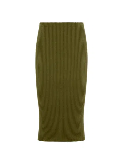 PRADA WOMEN'S RIBBED KNIT COTTON SKIRT