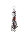 Prada Triangle Logo Robot Keyring In Metallic