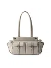 Prada Route Medium Leather Tote Bag In White