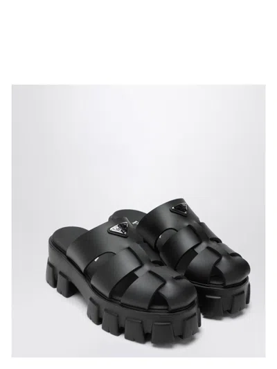 PRADA WOMEN'S RUBBER MONOLITH SHOE SANDAL