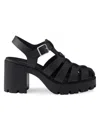 Prada Rubber Platform Sandals In Black