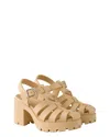 Prada Women's Rubber Platform Sandals In Neutral