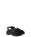 Prada Leather Crossover Platform Sandals 55