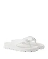 Prada Triangle-logo Flip Flops In White