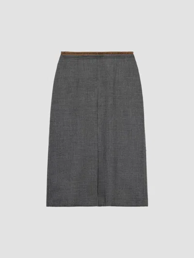Prada Lightweight Mid Length Pants Pleated Front In Gray