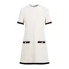 Prada Sablé Bow-embellished Mini Dress In White
