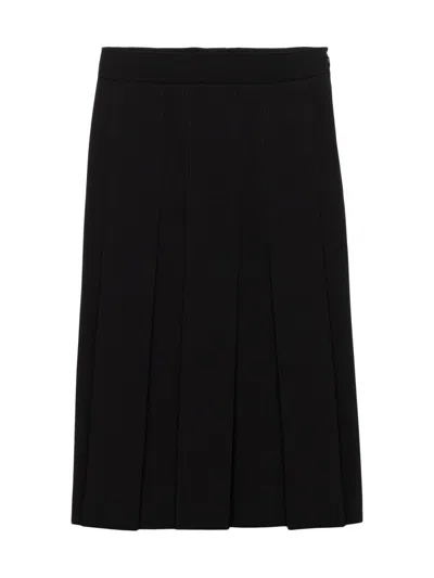 Prada Women's Sablé Satin Skirt In Black
