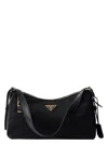 Prada Aimee Large Re-nylon And Leather Shoulder Bag With Padlock