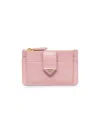 Prada Women's Saffiano And Smooth Leather Card Holder In Pink