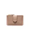 Prada Women's Saffiano And Smooth Leather Card Holder In Pink