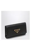 Prada Black Saffiano Key Ring With Logo