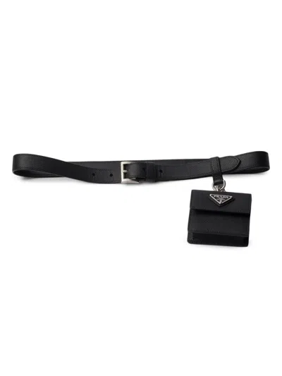 Prada Women's Saffiano Leather Belt In Green