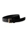 Prada Textured Saffiano Leather Belt With Enamel Triangle Logo In Black