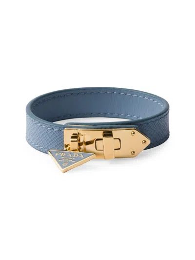Prada Women's Saffiano Leather Bracelet In Blue