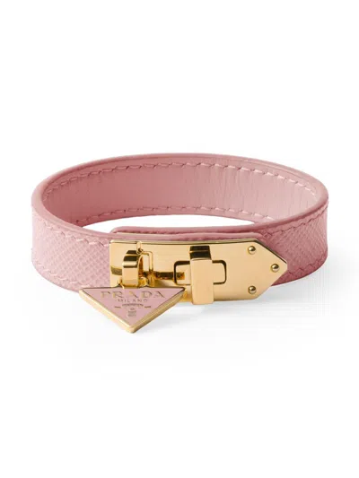 Prada Women's Saffiano Leather Bracelet In Orange