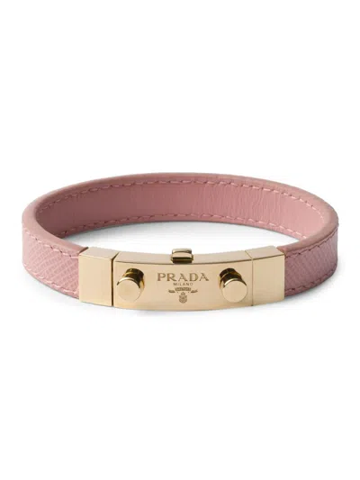 Prada Women's Saffiano Leather Bracelet In Pink
